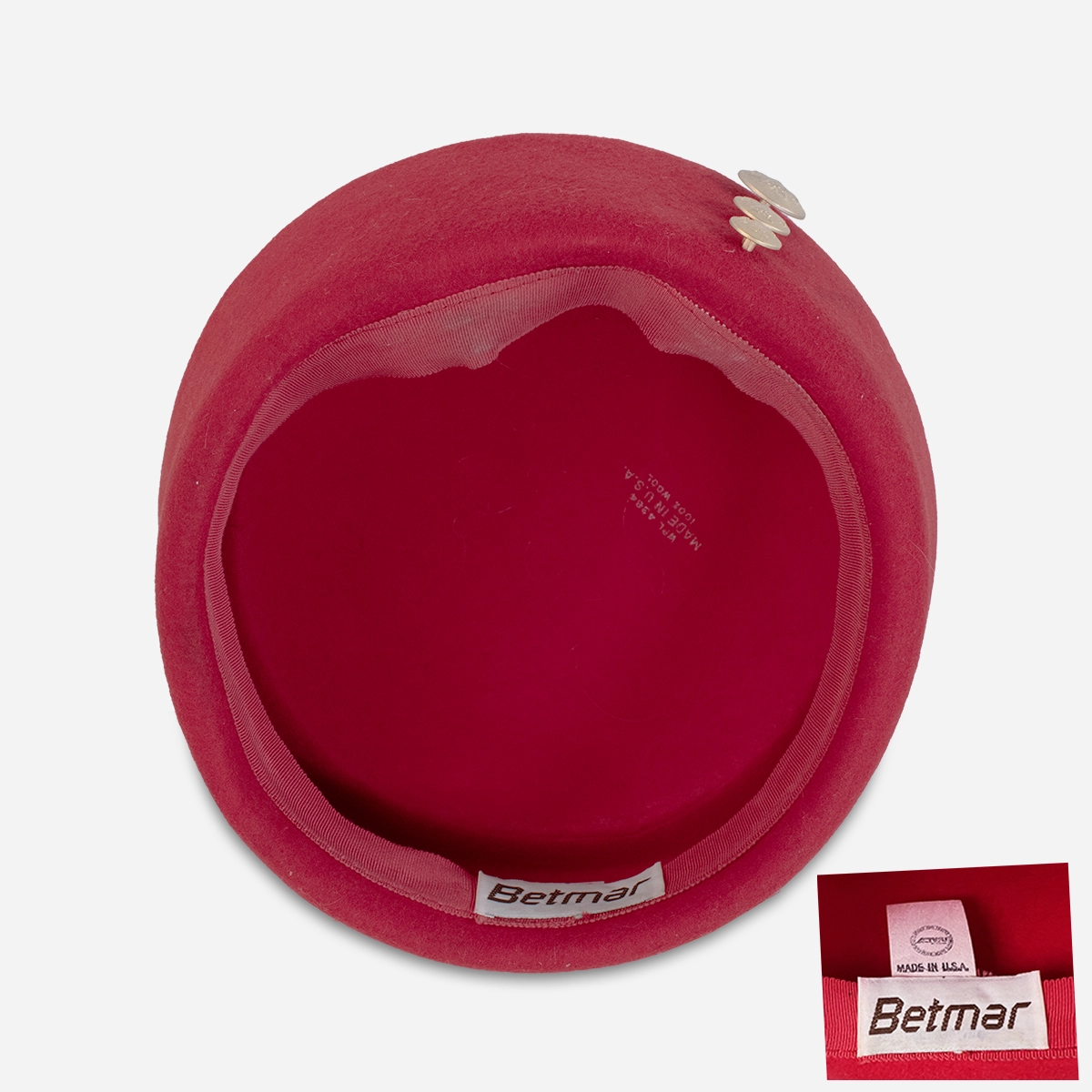 vintage red betmar hat label