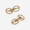 1970s gold tone oval cufflinks with openwork double oval design