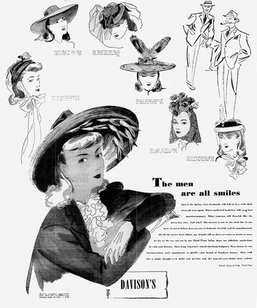 1940s Davisons Spring hat advertisement
