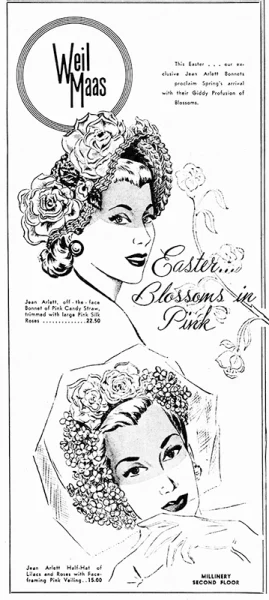 1949 Easter hats advertisement