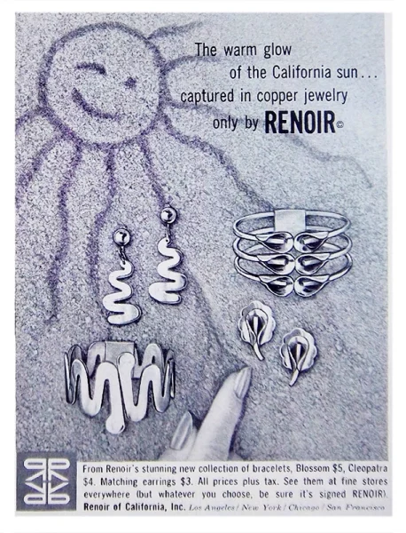 1958 Renoir Copper Jewelry Warm Glow California Sun