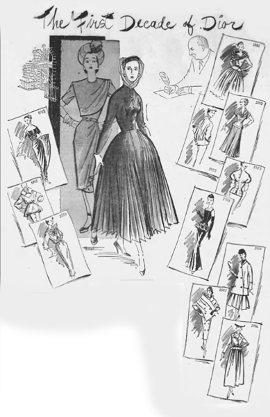 1st decade of Dior 1957 HIstory of dior fashion
