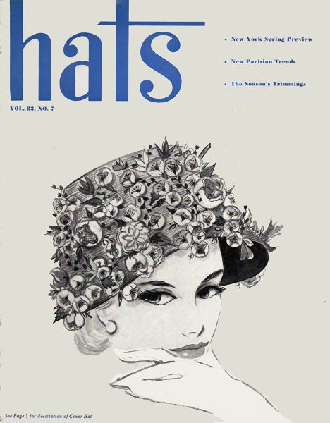 Hats Magazine Floral bucket hat, 1959 Vintage floral bucket hat from Chanda