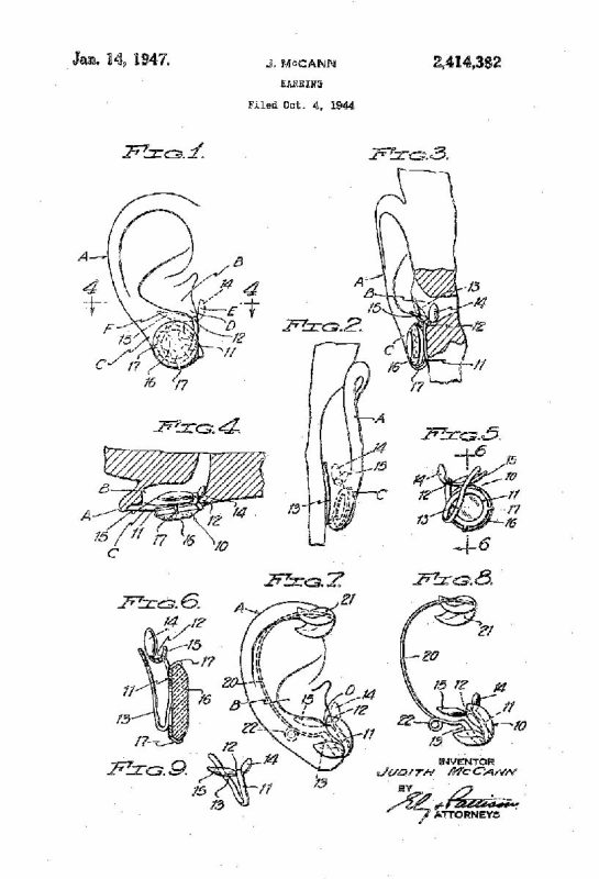 Original Wingback Patent 1947
