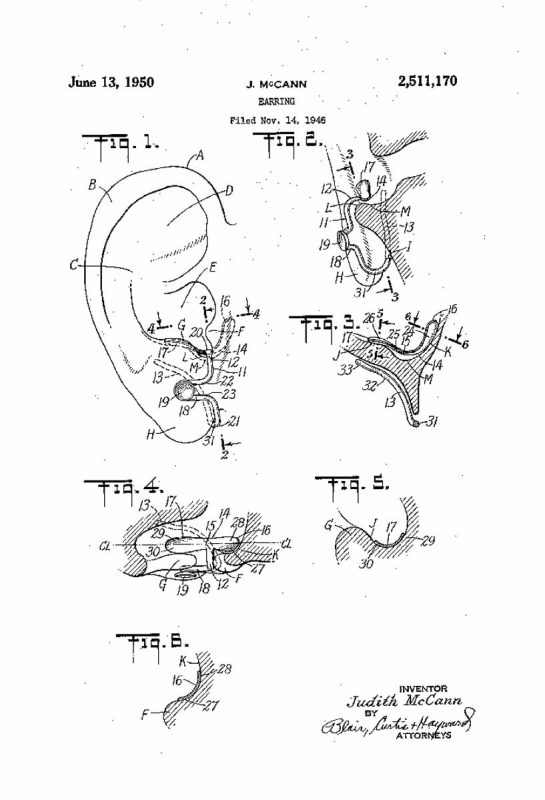 Wingback patent 1950