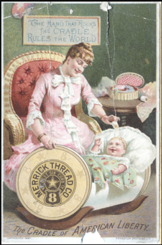 Merrick Thread Co. advertising card circa 1887