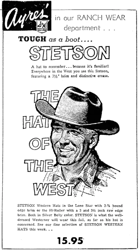 Stetson western hat ad 1965