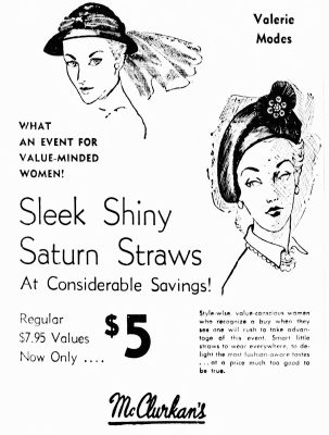 valerie Modes Hats 1950 ad